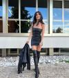 Ares Teixidó MiniVestido De Cuero Con Botas Altas
